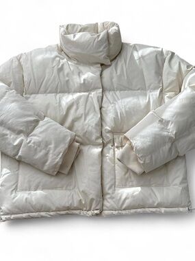 Missguided Cream Quilted Puffer Jacket